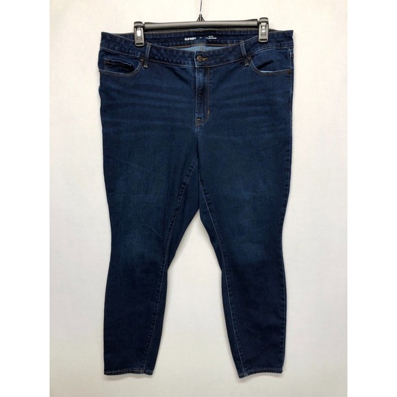 Old Navy Women Mid Rise Pop Icon Skinny Jeans Size 20 Blue Denim B242 -27 - Picture 1 of 15